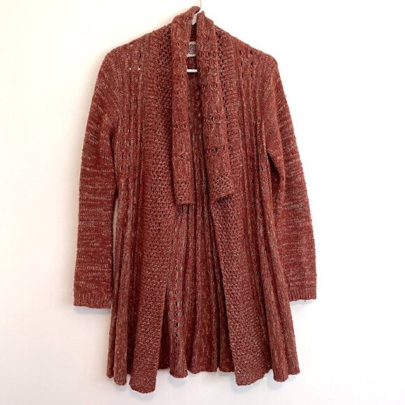 ROSIE NEIRA ANTHROPOLOGIE Alldays Cardigan Rust Brown Red Long Sweater NO BUTTON - Picture 2 of 15
